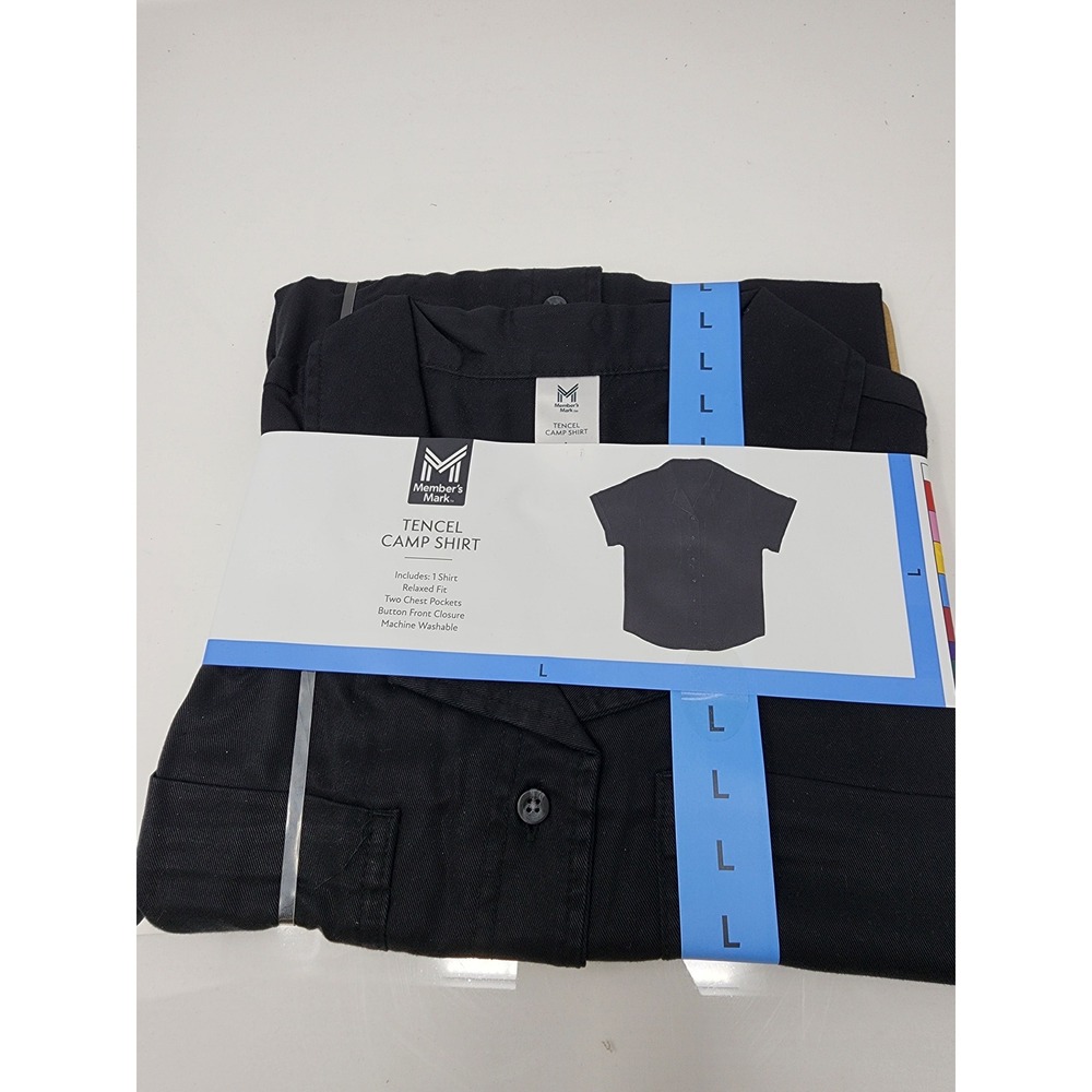 Member's Mark Womens Tencel Camp Shirt Black Lyocell Relaxed Size Large